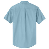 Wholesale Men’s Short - Sleeve Easy - Care Button - Up Shirt | Professional Uniform Shirt for Offices, Restaurants & Schools Light Blue / Light Stone Small Woven Shirts
