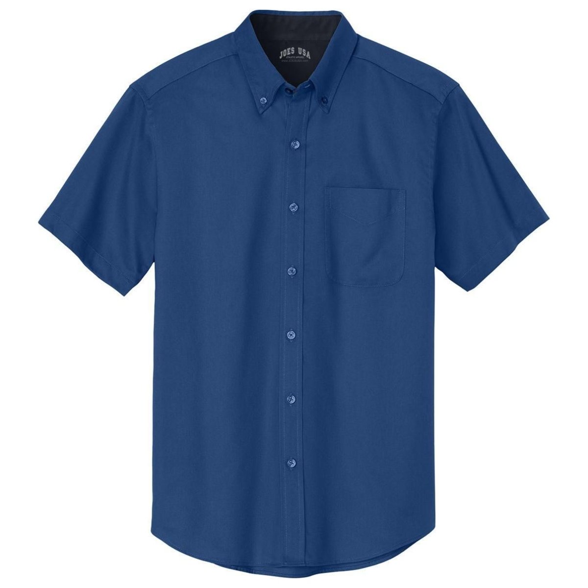 Joe's Men's Short Sleeve Button-Up Shirt - Royal / Classic Navy