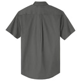 Wholesale Men’s Short - Sleeve Easy - Care Button - Up Shirt | Professional Uniform Shirt for Offices, Restaurants & Schools Steel Grey / Light Stone Small Woven Shirts