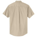 Wholesale Men’s Short - Sleeve Easy - Care Button - Up Shirt | Professional Uniform Shirt for Offices, Restaurants & Schools Stone Small Woven Shirts