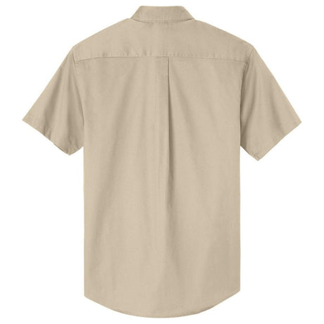 Wholesale Men’s Short - Sleeve Easy - Care Button - Up Shirt | Professional Uniform Shirt for Offices, Restaurants & Schools Stone Small Woven Shirts