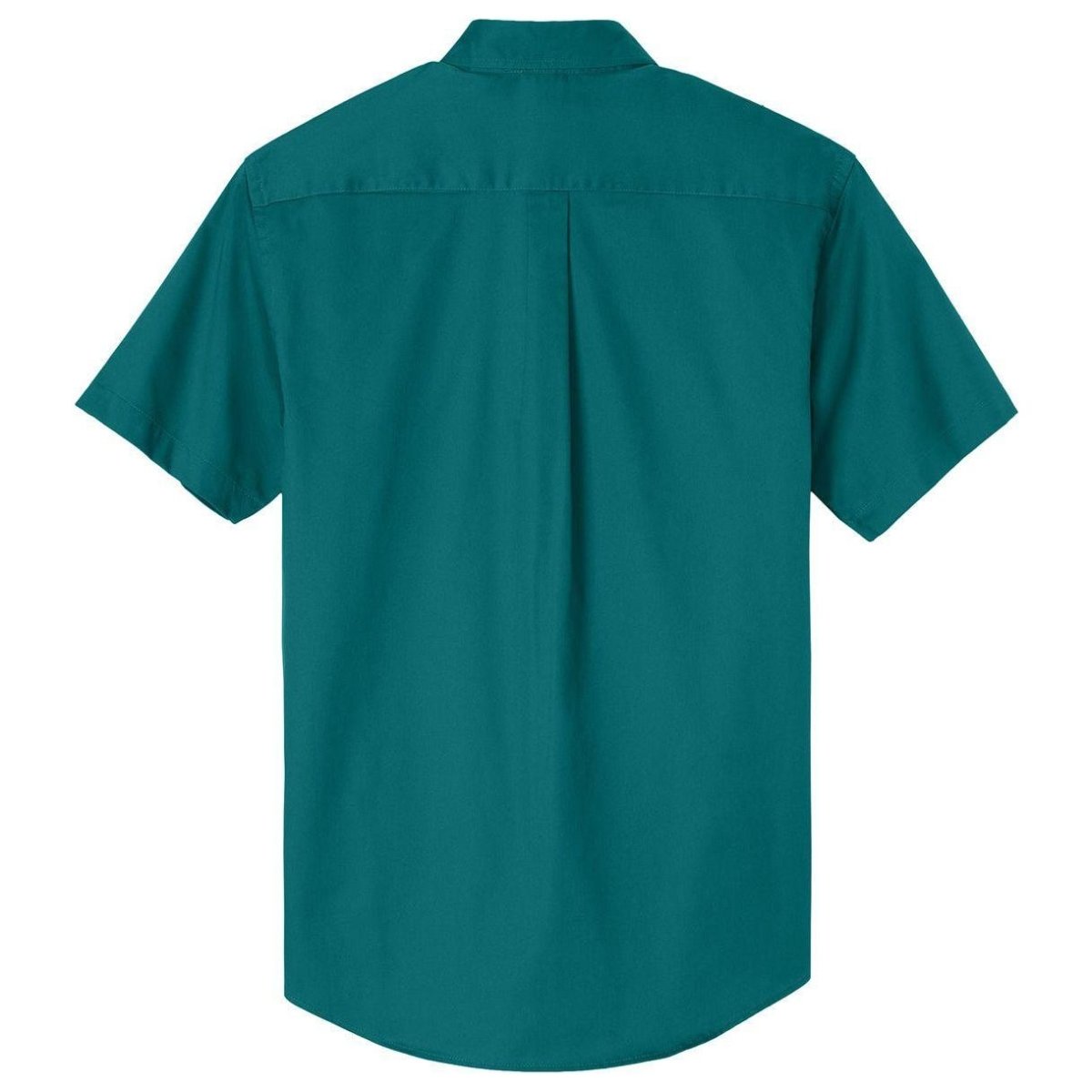 Wholesale Men’s Short - Sleeve Easy - Care Button - Up Shirt | Professional Uniform Shirt for Offices, Restaurants & Schools Teal Green Small Woven Shirts