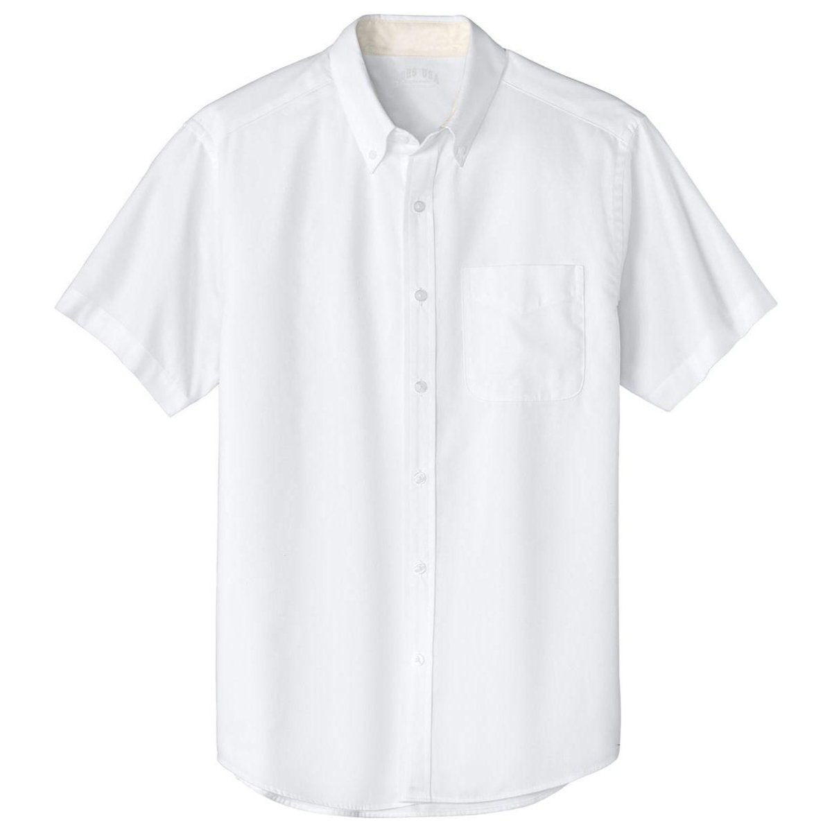 Wholesale Men’s Short - Sleeve Easy - Care Button - Up Shirt | Professional Uniform Shirt for Offices, Restaurants & Schools White / Light Stone Small Woven Shirts