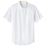 Wholesale Men’s Short - Sleeve Easy - Care Button - Up Shirt | Professional Uniform Shirt for Offices, Restaurants & Schools White / Light Stone Small Woven Shirts