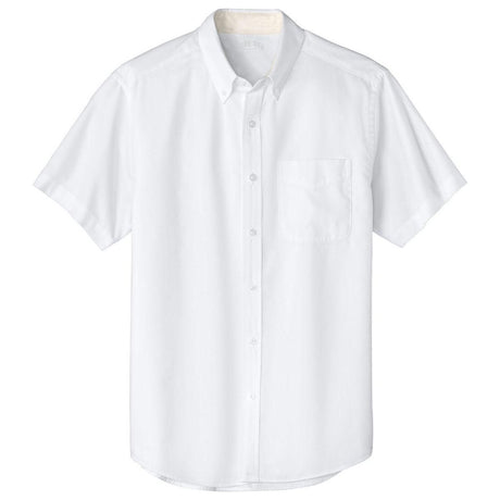 Wholesale Men’s Short - Sleeve Easy - Care Button - Up Shirt | Professional Uniform Shirt for Offices, Restaurants & Schools White / Light Stone Small Woven Shirts