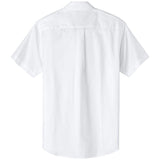 Wholesale Men’s Short - Sleeve Easy - Care Button - Up Shirt | Professional Uniform Shirt for Offices, Restaurants & Schools White / Light Stone Small Woven Shirts