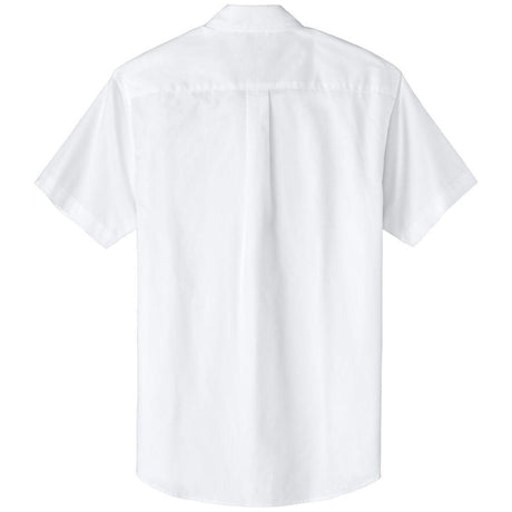 Wholesale Men’s Short - Sleeve Easy - Care Button - Up Shirt | Professional Uniform Shirt for Offices, Restaurants & Schools White / Light Stone Small Woven Shirts