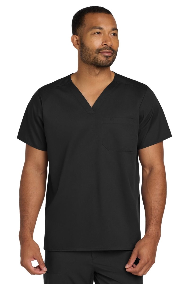 Wink ® Unisex WorkFlex Chest Pocket V - Neck Top WW3160 - Wink WW3160 Black XS Medical Scrub Tops