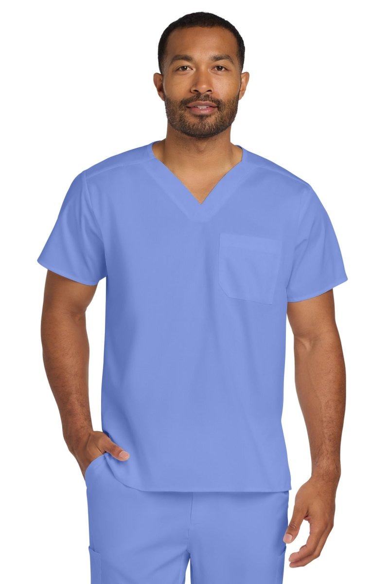 Wink ® Unisex WorkFlex Chest Pocket V - Neck Top WW3160 - Wink WW3160 Ceil Blue XS Medical Scrub Tops