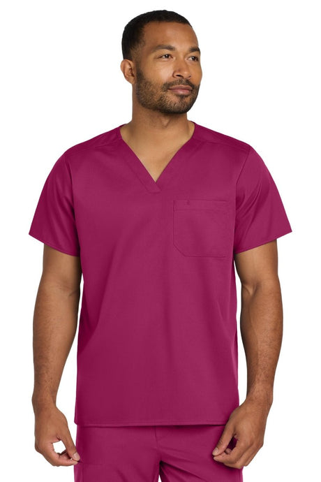 Wink ® Unisex WorkFlex Chest Pocket V - Neck Top WW3160 - Wink WW3160 Wine XS Medical Scrub Tops