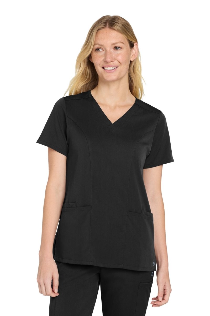 Wink ® Women's Premiere Flex ™ V - Neck Top WW4168 - Wink WW4168 Black XS Medical Scrub Tops