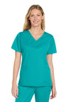 Wink ® Women's WorkFlex ™ Mock Wrap Top WW4760 - Wink WW4760 Teal Blue XS Women's Scrub Tops