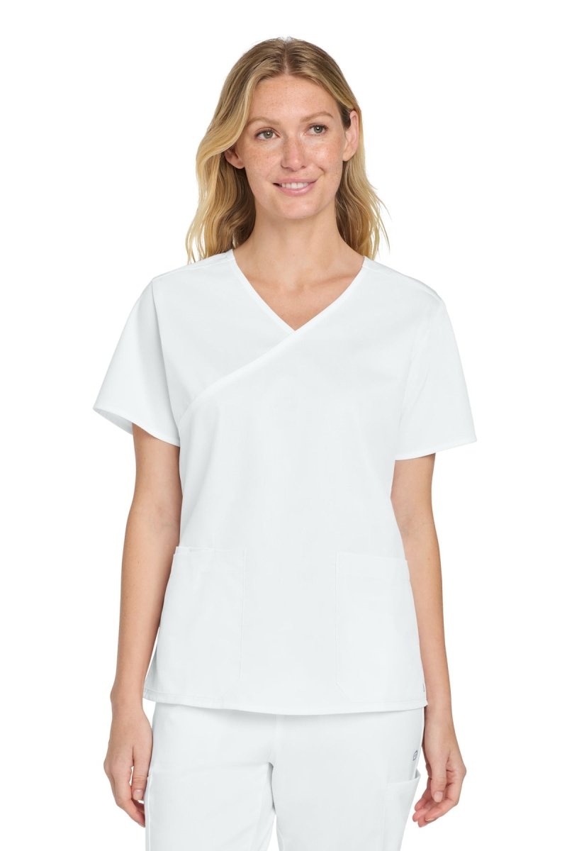Wink ® Women's WorkFlex ™ Mock Wrap Top WW4760 - Wink WW4760 White XS Women's Scrub Tops