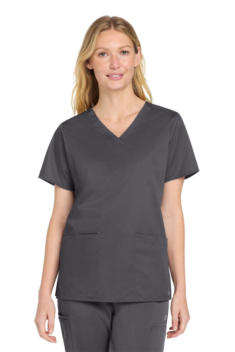 Wink ® Women's WorkFlex V - Neck Top WW4560 - Wink WW4560 Pewter XS Women's Scrub Tops