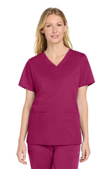 Wink ® Women's WorkFlex V - Neck Top WW4560 - Wink WW4560 Wine XS Women's Scrub Tops