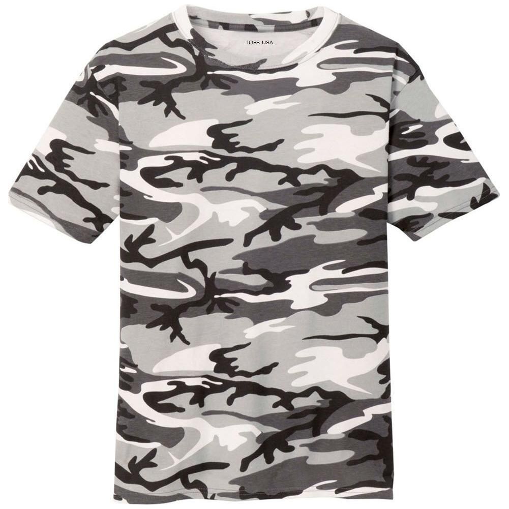 Joe's USA Mens 100% Cotton Camo Tee. Camouflage T Shirts in Sizes XS-4XL Joe's USA Small Winter Camo