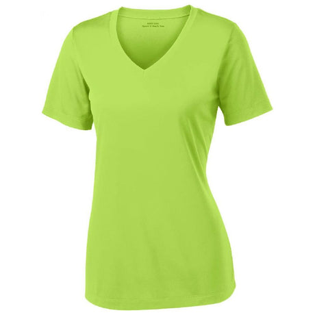 Women's Athletic All Sport V - Neck Tee Shirt in 15 Colors - Sizes XS - 4XL Lime Shock Large Short Sleeve T-Shirts