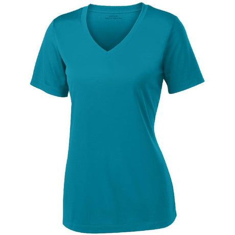 Women's Athletic All Sport V - Neck Tee Shirt in 15 Colors - Sizes XS - 4XL Tropic Blue Large Short Sleeve T-Shirts