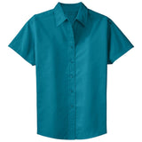 Womens Short Sleeve Wrinkle Resistant Easy Care Shirts Black / Light Stone X - Small