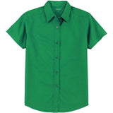 Womens Short Sleeve Wrinkle Resistant Easy Care Shirts Black / Light Stone X - Small