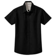 Womens Short Sleeve Wrinkle Resistant Easy Care Shirts - Black/LightStone Black / Light Stone X - Small