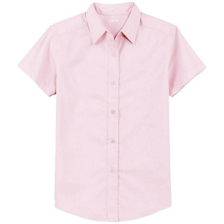 Womens Short Sleeve Wrinkle Resistant Easy Care Shirts - LightPink Light Pink X - Small
