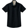 Womens Short Sleeve Wrinkle Resistant Easy Care Shirts - Navy/LightStone Navy / Light Stone X - Small