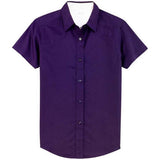 Womens Short Sleeve Wrinkle Resistant Easy Care Shirts - Purple/LightStone Purple / Light Stone X - Small