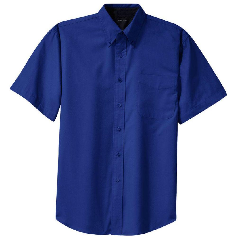 Womens Short Sleeve Wrinkle Resistant Easy Care Shirts - Royal/ClassicNavy Royal / Classic Navy X - Small