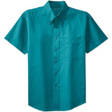 Womens Short Sleeve Wrinkle Resistant Easy Care Shirts - TealGreen Teal Green X - Small