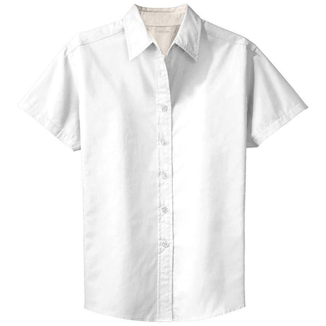 Womens Short Sleeve Wrinkle Resistant Easy Care Shirts - White/LightStone White / Light Stone X - Small