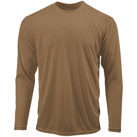 Mens Long Sleeve Moisture Wicking Athletic Shirts in Mens Sizes XS-4XL Activewear DRI-EQUIP Woodland Brown