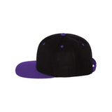 Wool Blend Flat Bill Snapback Cap Black/Purple Hats