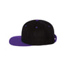 Wool Blend Flat Bill Snapback Cap Black/Purple Hats