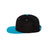 Wool Blend Flat Bill Snapback Cap Black/Teal Hats
