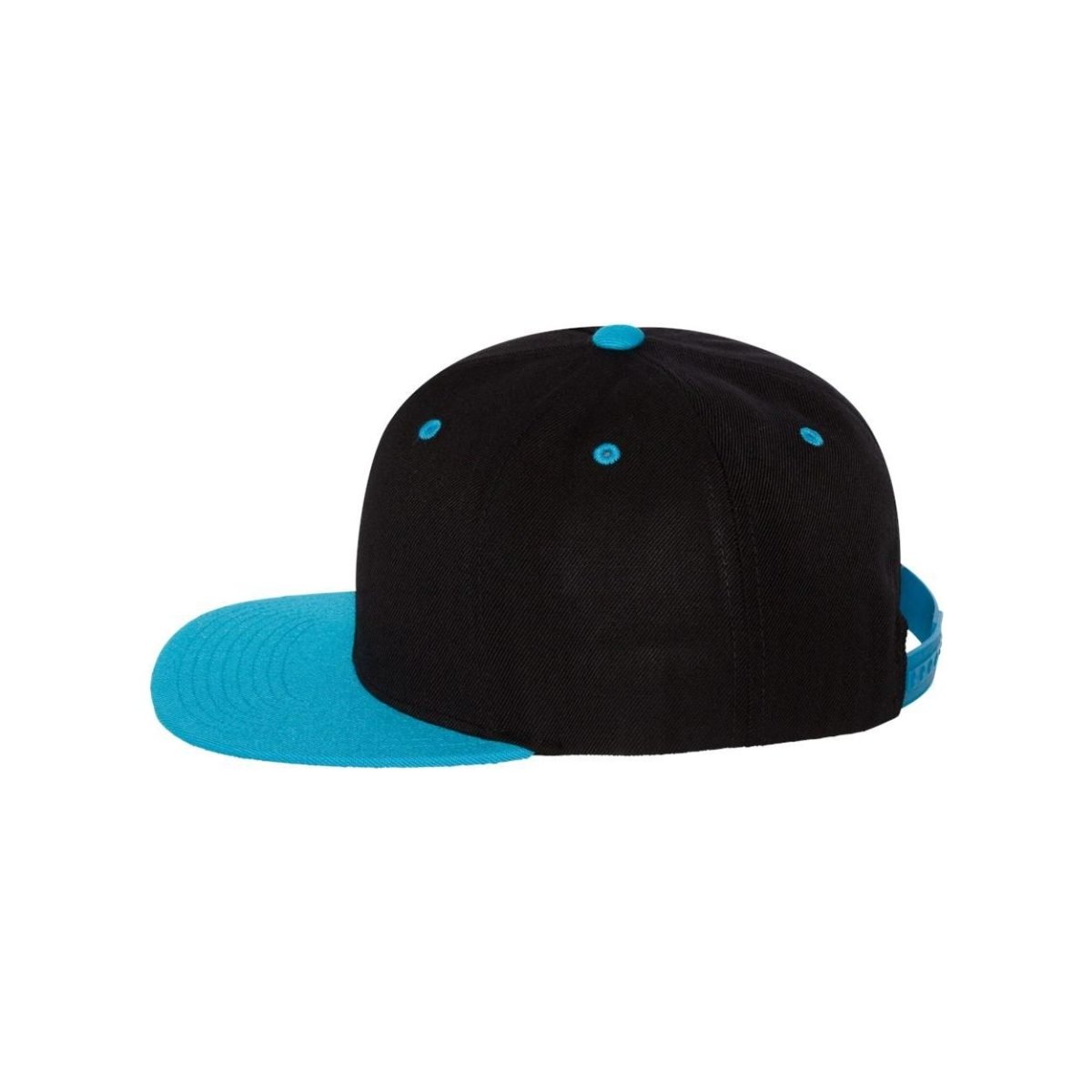 Wool Blend Flat Bill Snapback Cap Black/Teal Hats