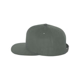 Wool Blend Flat Bill Snapback Cap Dark Grey Hats