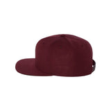Wool Blend Flat Bill Snapback Cap Maroon Hats