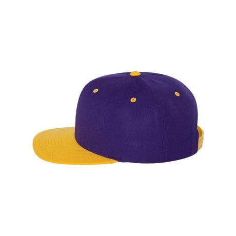 Wool Blend Flat Bill Snapback Cap Purple Hats