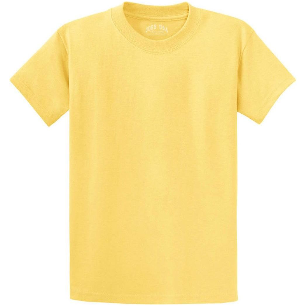 Men's Durable 100% Heavyweight Cotton T-Shirts in Regular, Big, and Tall Sizes-Yellow T-Shirts Joe's USA Yellow Small