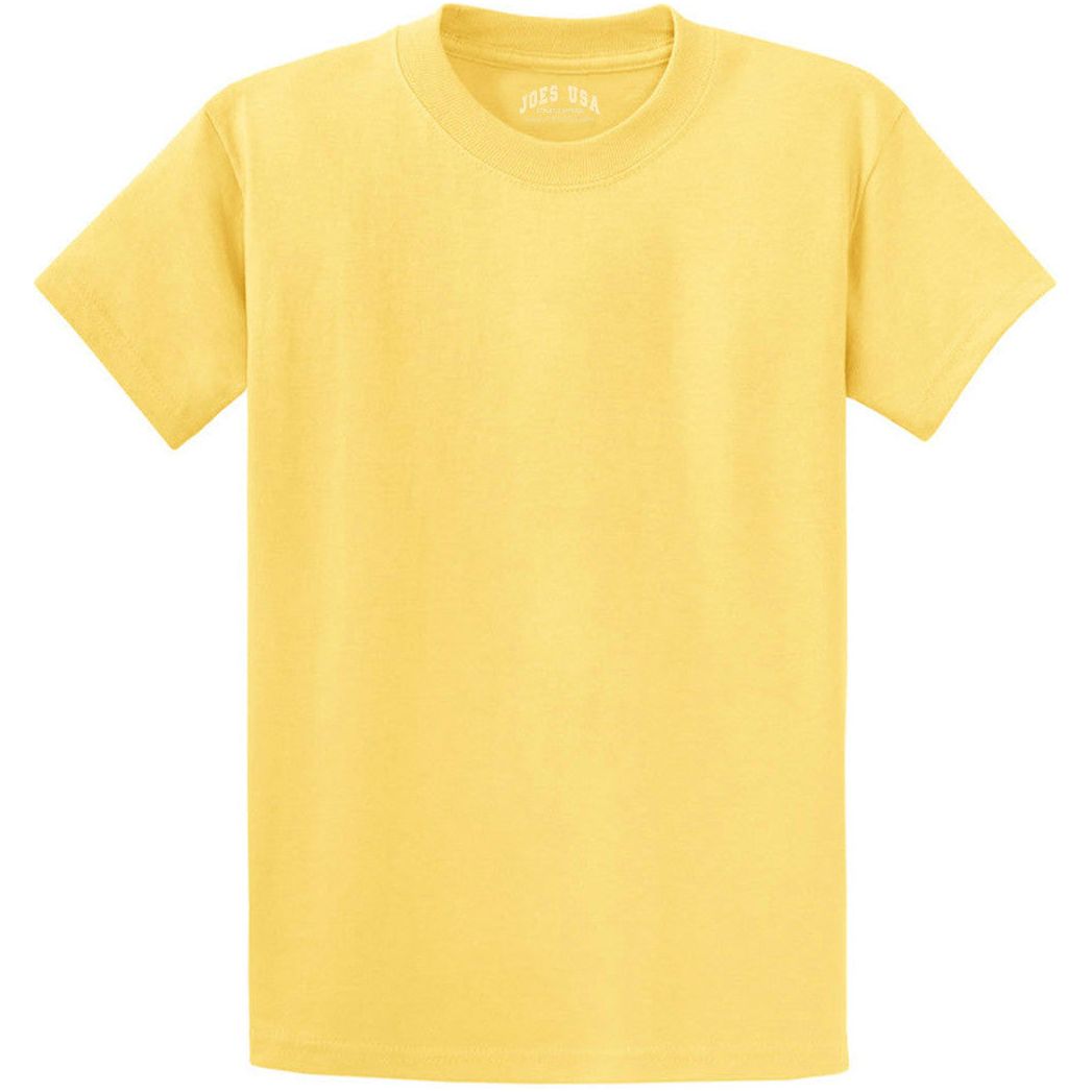 Men's Durable 100% Heavyweight Cotton T-Shirts in Regular, Big, and Tall Sizes Joe's USA Men's Apparel - Yellow