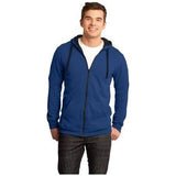 Young Mens Concert Fleece Full - Zip Hoodie Large Deep Royal Zip Hoodies