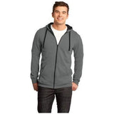 Young Mens Concert Fleece Full - Zip Hoodie Xsmall Grey Zip Hoodies