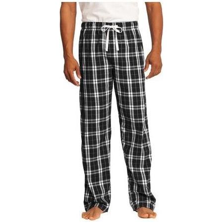 Young Mens Flannel Plaid Pant Black 3X - Large