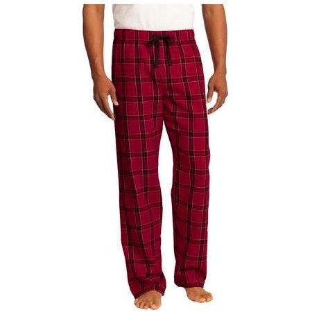 Young Mens Flannel Plaid Pant New Red X - Small