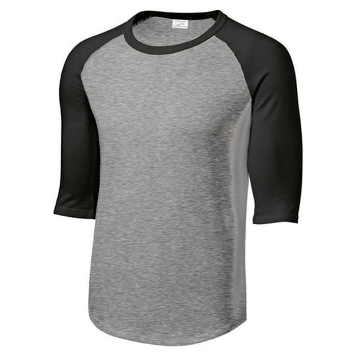Youth 3/4 Sleeve Cotton Baseball Tee Shirts Heather Grey/Black Youth Small Short Sleeve T-Shirts