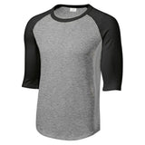 Youth 3/4 Sleeve Cotton Baseball Tee Shirts Heather Grey/Black Youth Small Short Sleeve T-Shirts