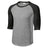 Youth 3/4 Sleeve Cotton Baseball Tee Shirts Heather Grey/Black Youth X - Small Short Sleeve T-Shirts