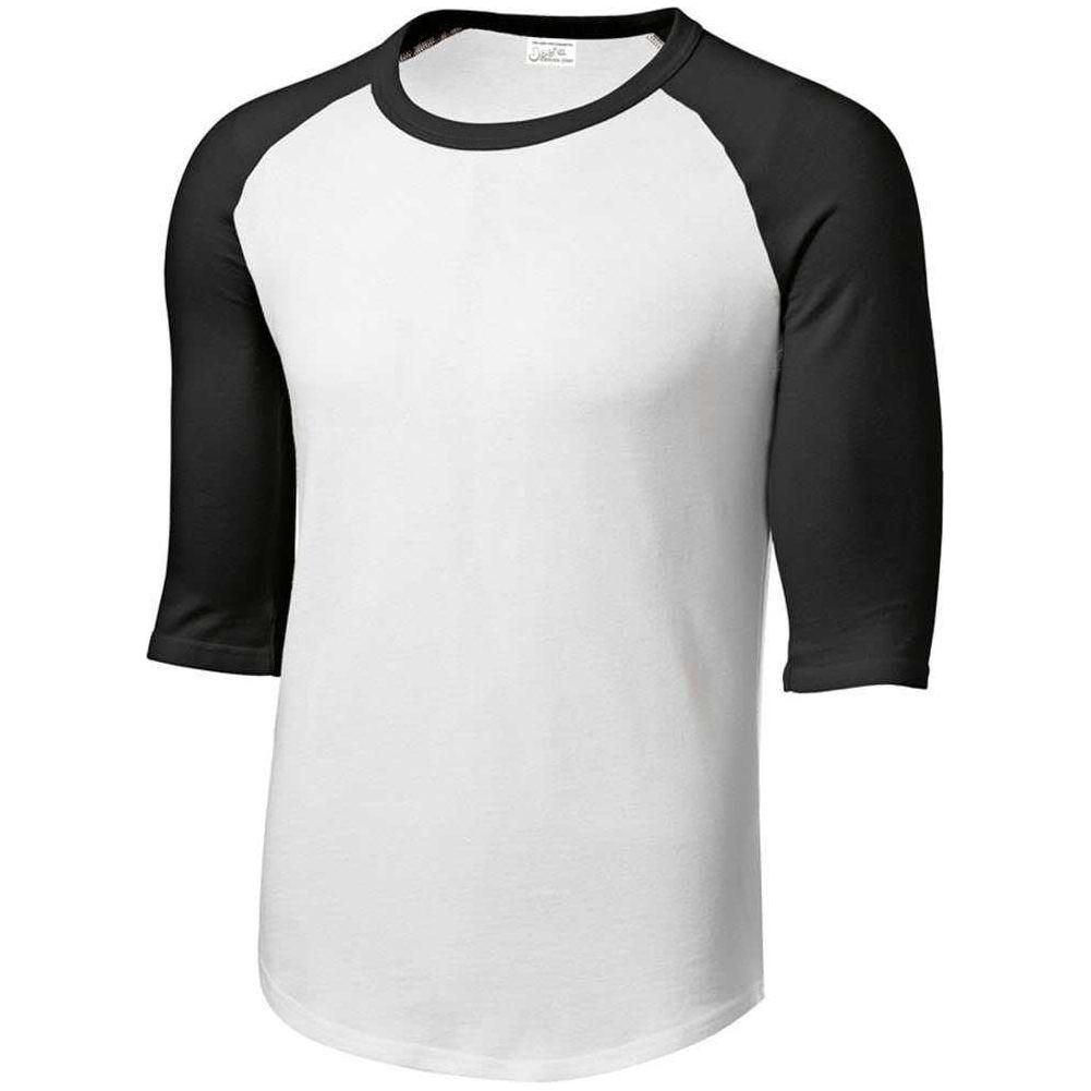 Youth 3/4 Sleeve Cotton Baseball Tee Shirts Heather Grey/Black Youth X - Small Short Sleeve T-Shirts