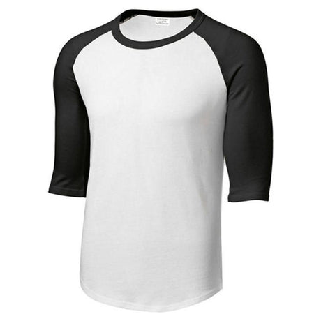 Youth 3/4 Sleeve Cotton Baseball Tee Shirts White/Black Youth Medium Short Sleeve T-Shirts